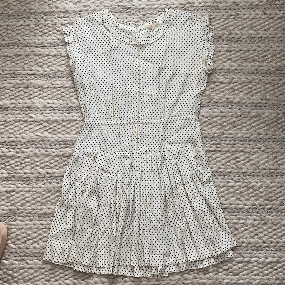 Madewell x Alexa Chung Silk Dot Dress in Ivory/Black